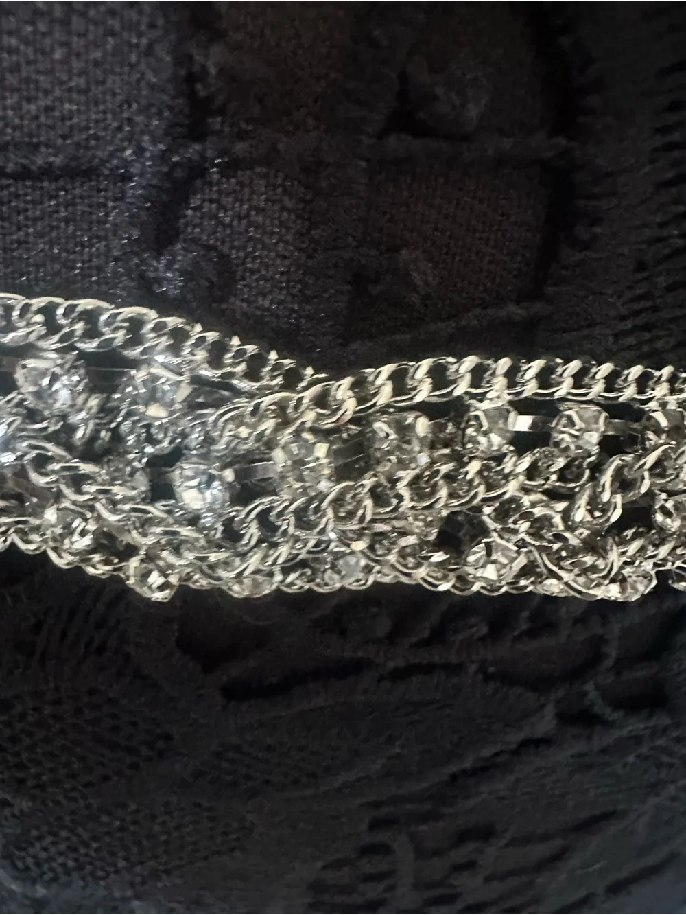 Express Black Belt with Silver Chain Accent